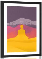 Dovido Poszter paszportuval a Buddha megfontoltsága - 40x60 black
