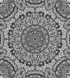 Dovido Tapéta virígos Mandala fekete fehérben - 245x270
