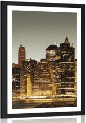 Dovido Poszter paszpartuval éjszakai New York. - 40x60 silver
