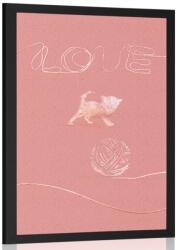 Dovido Poszter macska gyapjúlabdával Love - 30x45 no frame