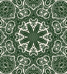 Dovido Tapéta fehér Mandala zöld háttéren - 245x270