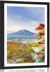 Dovido Poszter paszportuval kilátással a Chureito pagodára és a Fuji-hegyre - 20x30 no frame