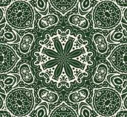 Dovido Tapéta fehér Mandala zöld háttéren - 294x270