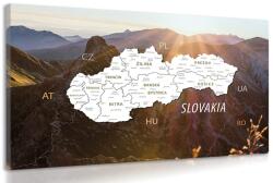 Dovido Kép Szlovákia térképe hegyek hátterével - 40x30