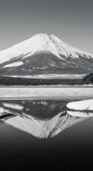 Dovido Öntapadó fotótapéta japán Fuji hegy fekete fehérben - 147x270