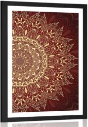 Dovido Poszter paszportuval arany Mandala bordó háttéren - 20x30 white