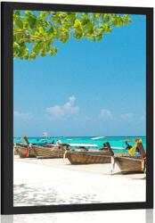 Dovido Poszter homokos strand a Bamboo szigeten - 40x60 white