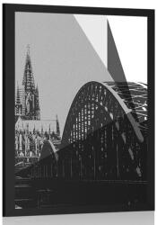 Dovido Poszter Köln városának illusztrációja fekete fehérben - 30x45 silver