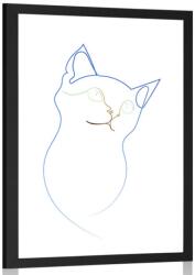 Dovido Poszter paszpartuval színes macska vázlat - 30x45 silver