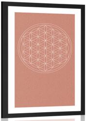 Dovido Poszter paszportuval látványos Mandala - 40x60 white