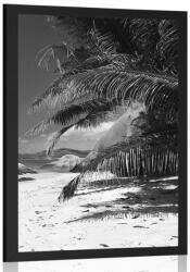Dovido Poszter az Anse Source strand szépségéről fekete-fehérben - 40x60 black