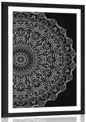 Dovido Poszter paszportuval Mandala vintage stílusban fekete fehérben - 30x45 no frame