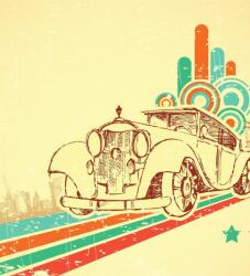 Dovido Tapéta autó vintage kivitelben - 245x270