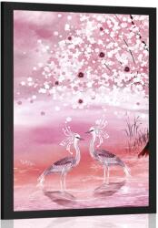 Dovido Poszter gémek a varázsfa alatt rózsaszín kivitelben - 60x90 white