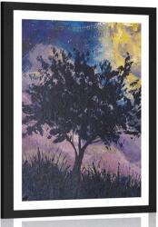 Dovido Poszter paszportuval fényes hold az éjszakai égbolton - 40x60 no frame