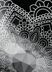 Dovido Tapéta Mandala elemei fekete fehérben - 196x270