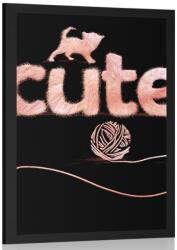 Dovido Poszter macska Cute felirattal - 30x45 no frame