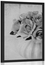 Dovido Poszter rózsák vázában fekete fehérben - 40x60 black