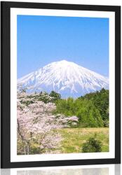 Dovido Poszter paszportuval Fuji vulkán - 30x45 white