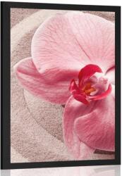 Dovido Poszter tengeri homok és rózsaszín orchidea - 20x30 white