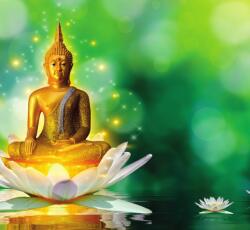 Dovido Öntapadó tapéta arany Buddha lótusz virágon - 294x270