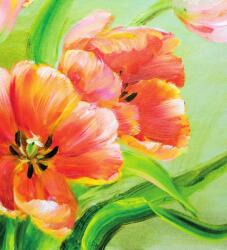 Dovido Öntapadó tapéta piros tulipán vintage kivitelben - 245x270
