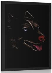 Dovido Poszter farkas az éjszakai tájban - 20x30 black