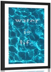 Dovido Poszter paszportuval idézettel - Water is life - 40x60 white