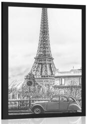 Dovido Az Eiffel-torony plakátképe a párizsi utcáról fekete-fehérben - 60x90 black
