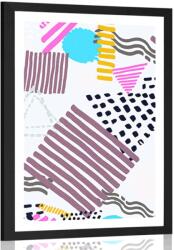 Dovido Poszter paszportuval Memphis minta pop art stílusban - 20x30 no frame