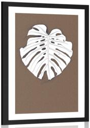 Dovido Poszter paszportuval moster levél barna háttéren - 30x45 black