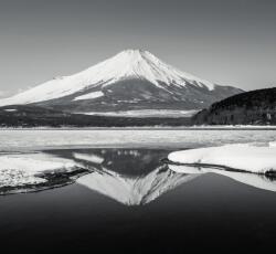 Dovido Öntapadó fotótapéta japán Fuji hegy fekete fehérben - 294x270
