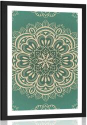Dovido Poszter paszportuval Mandala türkiz háttéren - 30x45 white