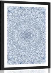 Dovido Poszter paszportuval Mandala közelről kék színben - 60x90 silver