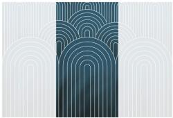 Dovido Tapéta kék szivárvány minta Mid-Century - 147x270