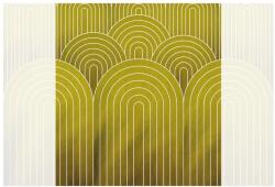 Dovido Öntapadó tapéta mustár szivárvány minta Mid-Century - 245x270