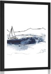 Dovido Poszter paszportuval jacht a tengeren - 30x45 white