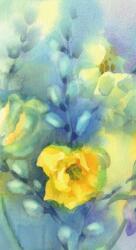 Dovido Tapéta akvarell sárga tulipánok - 147x270