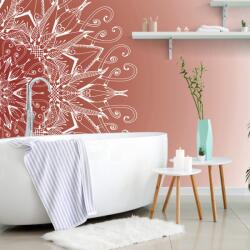 Dovido Tapéta fehér Mandala bordó háttéren - 490x330