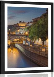 Dovido Poszter paszpartuval Párizs rakpartja. - 20x30 black