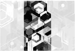 Dovido Öntapadó tapéta geometria fekete fehérben - 147x270