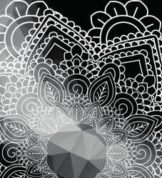 Dovido Tapéta Mandala elemei fekete fehérben - 245x270
