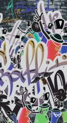 Dovido Öntapadó tapéta trendi lila graffiti fal - 147x270