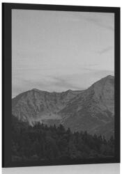 Dovido Poszter naplemente a hegyekben fekete fehérben - 40x60 silver