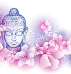 Dovido Öntapadó tapéta Buddha virágok között - 196x270