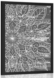 Dovido Poszter Mandala része fekete fehérben - 30x45 black
