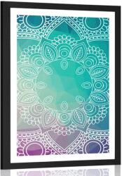 Dovido Poszter paszpartuval pasztell Mandala. - 30x45 silver