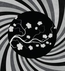 Dovido Öntapadó tapéta fekete-fehér ázsiai grunge háttér - 245x270
