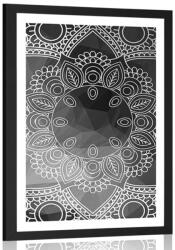 Dovido Poszter paszpartuval fekete-fehér mandala. - 20x30 black