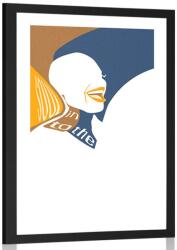 Dovido Poszter paszportuval női sziluet felirattal - 60x90 black